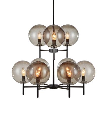 Markslöjd CROWN Pendant 9L Black/Smoke