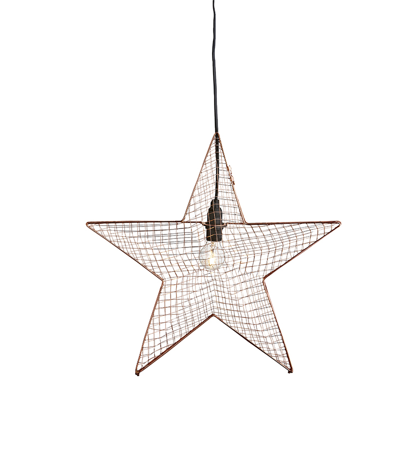 MARKSLÖJD BYNÄS METAL NET STAR PENDANT 43CM COPPER