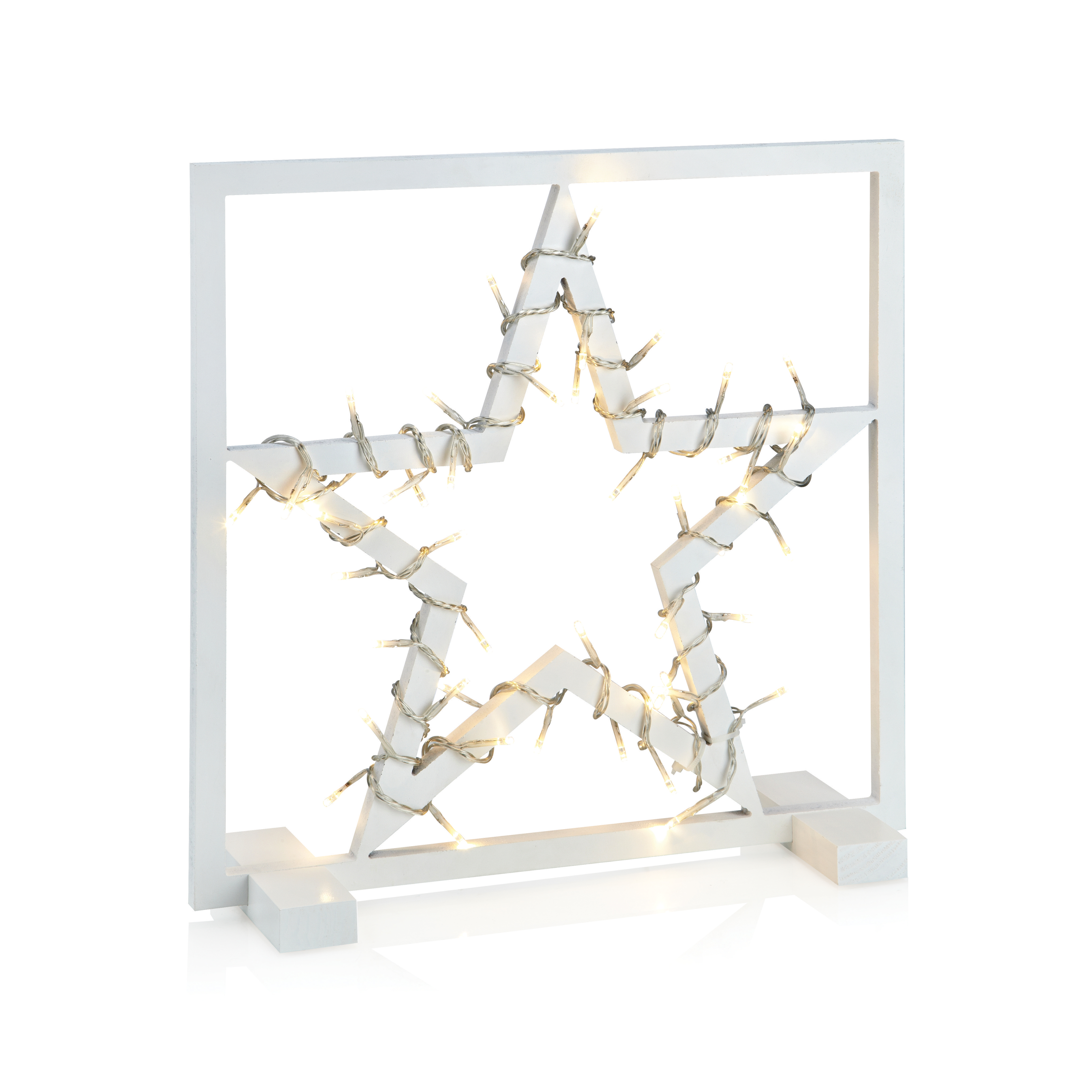 MARKSLÖJD TRENTON STAR WITH FRAME 40CM ANTIQUE WHITE