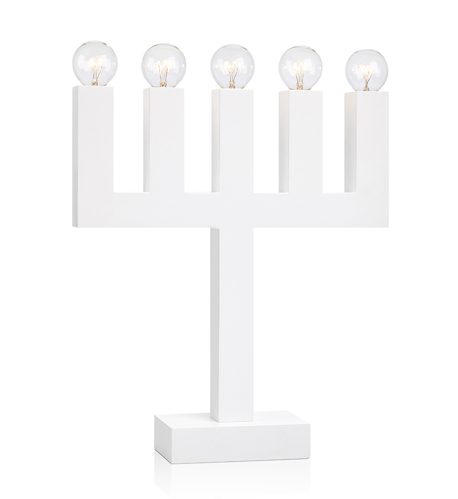 MARKSLÖJD AGNE Wooden candlestick 5 E14 White