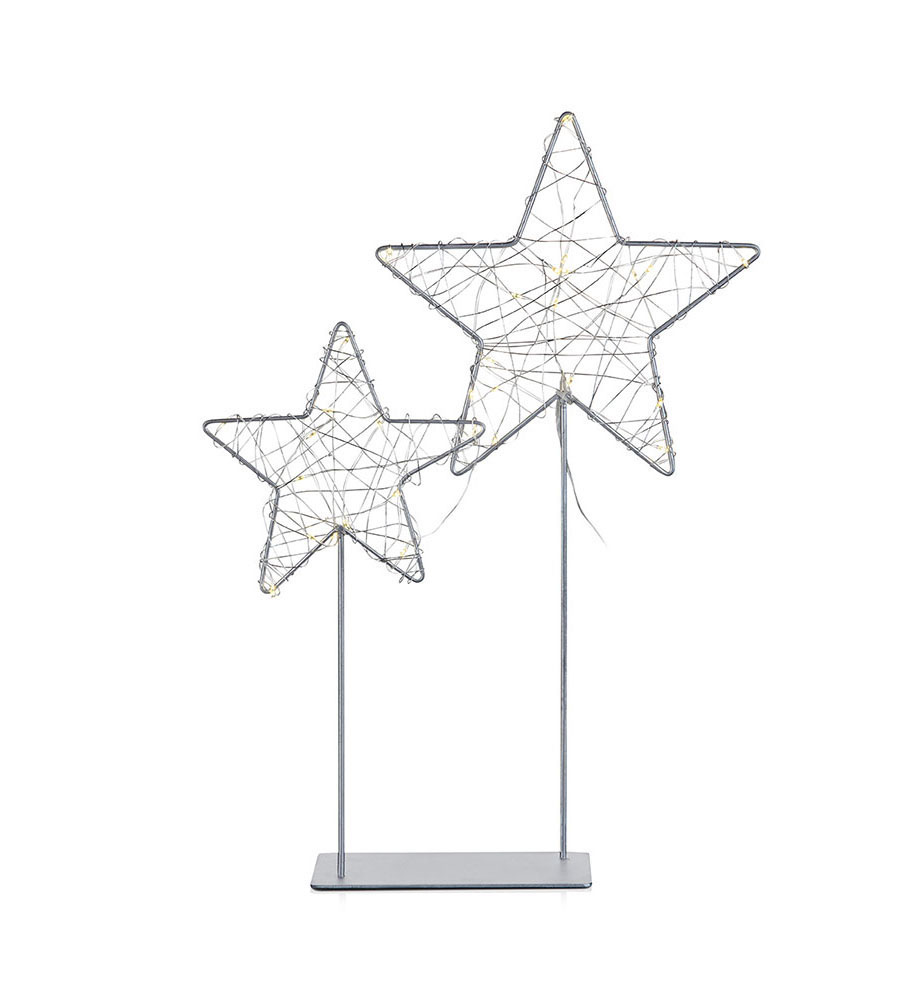 MARKSLÖJD RONNY TABLE DECORATION DOUBLE STAR GREY