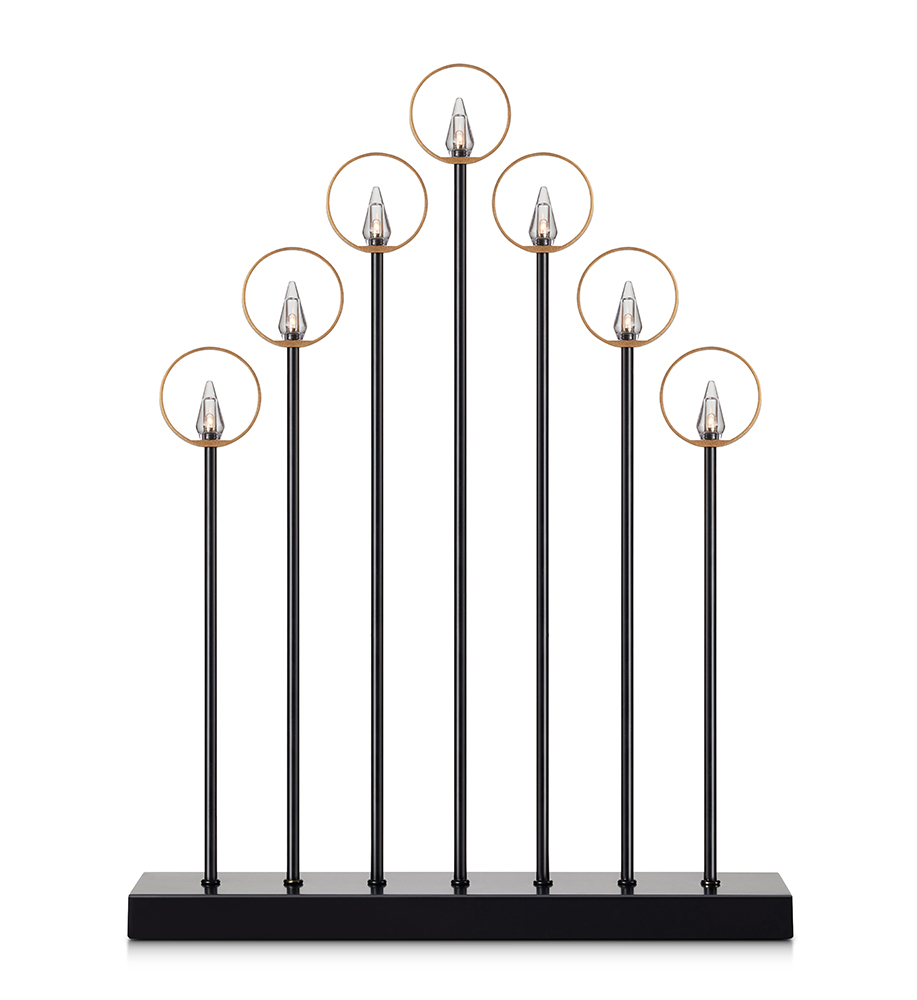 MARKSLÖJD GABRIEL Candlestick 7L Black/Gold