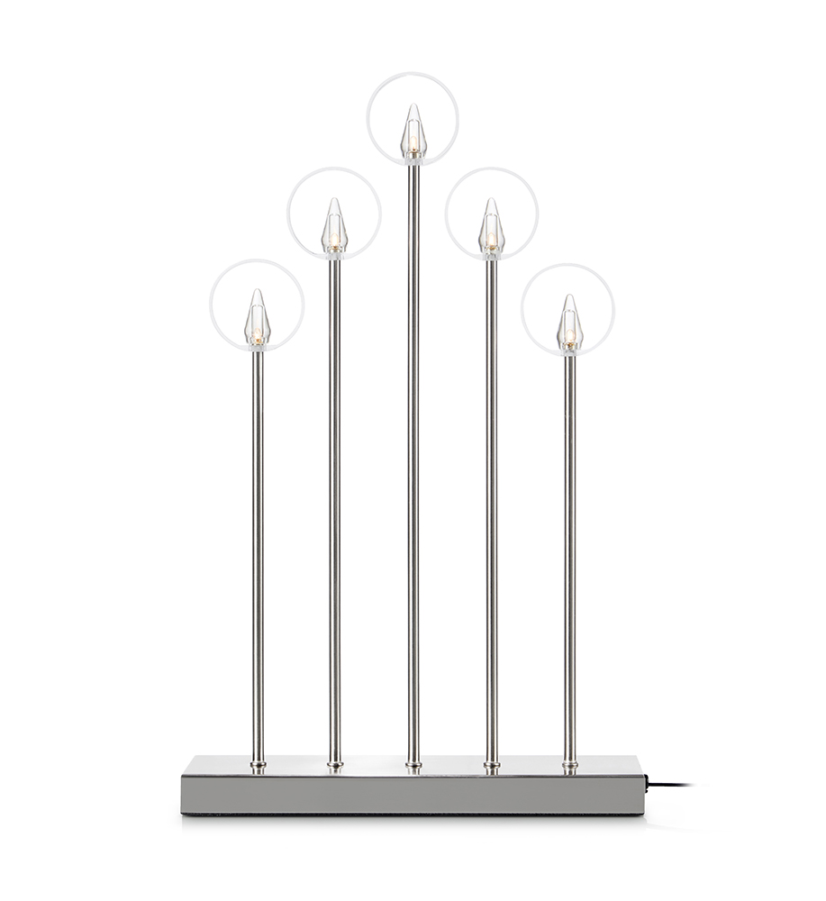 MARKSLÖJD GABRIEL Candlestick 7L Steel/Clear