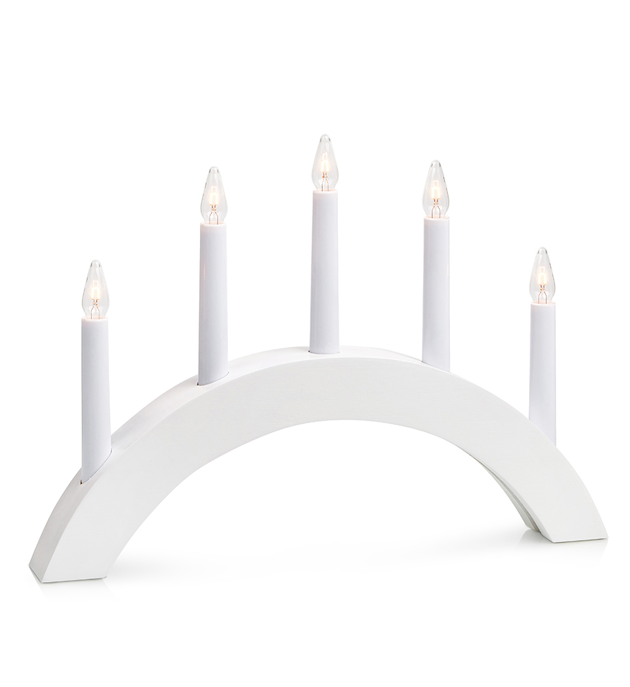 MARKSLÖJD ATLE Wooden candlestick White