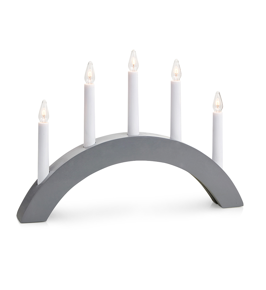 MARKSLÖJD ATLE Wooden candlestick Grey