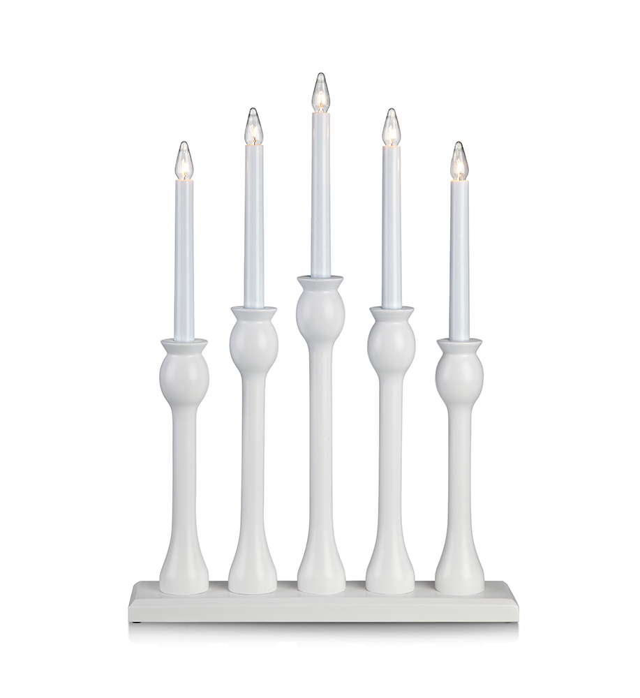 MARKSLÖJD LÖVÅSA 5 candlestick Wood  White