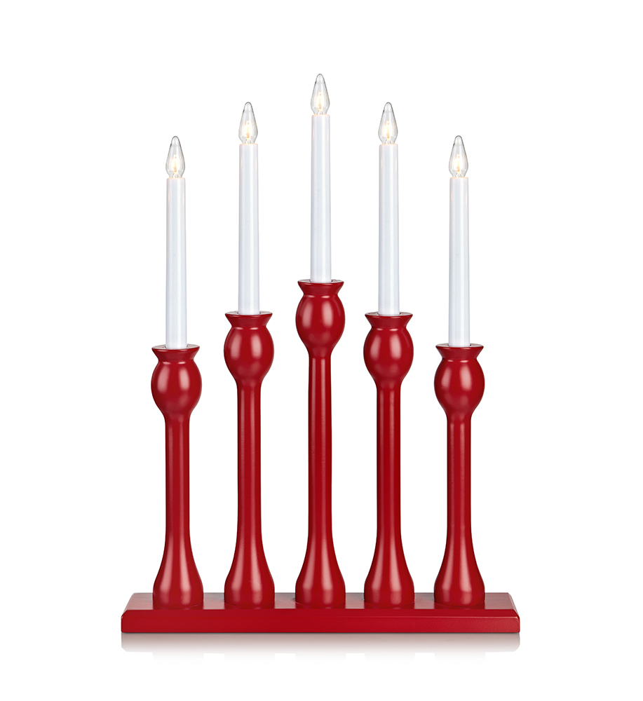 MARKSLÖJD LÖVÅSA 5 Candlestick Wood Red