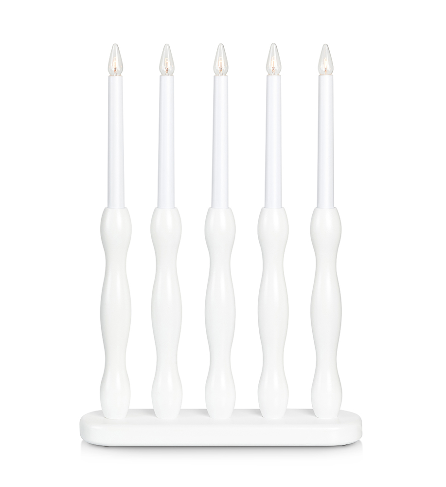 MARKSLÖJD FALUN Candlestick 5L Wood White