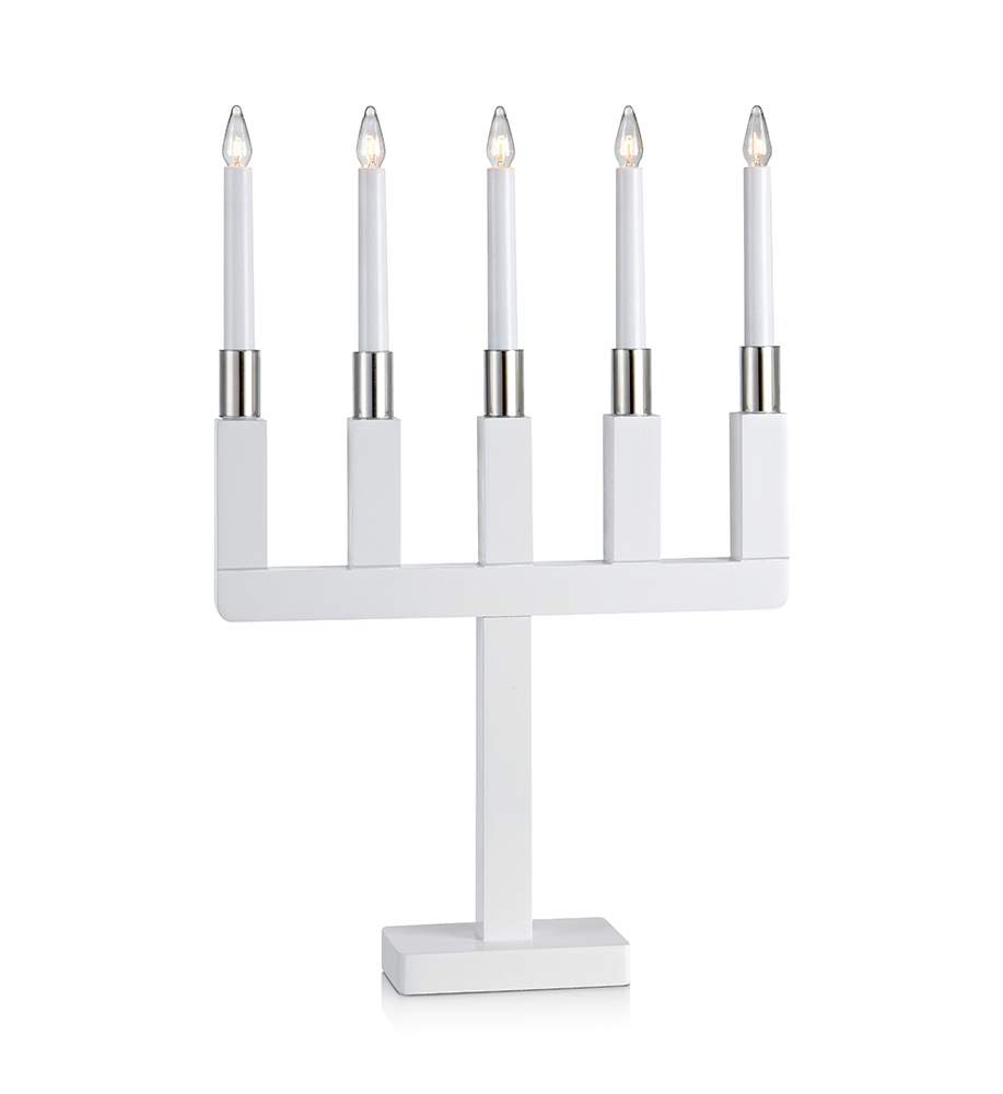 MARKSLÖJD SUNDSTORP 5 Candlestick Wooden  E10 White