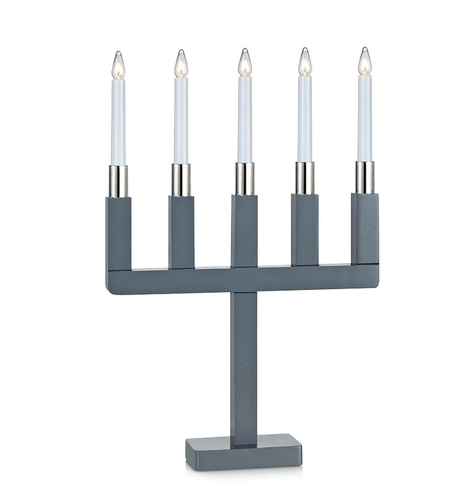 MARKSLÖJD SUNDSTORP 5 Candlestick Wood E10 Grey