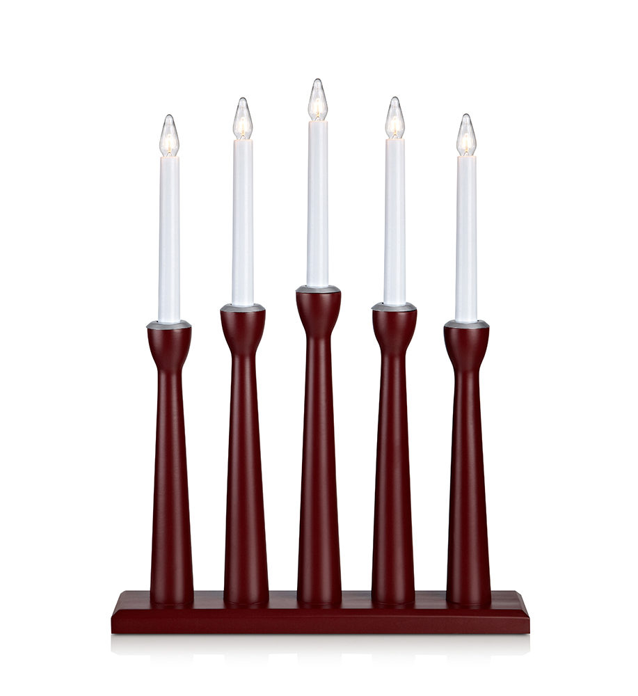 MARKSLÖJD MÅSESKÄR 5 Candlestick Wood  Red