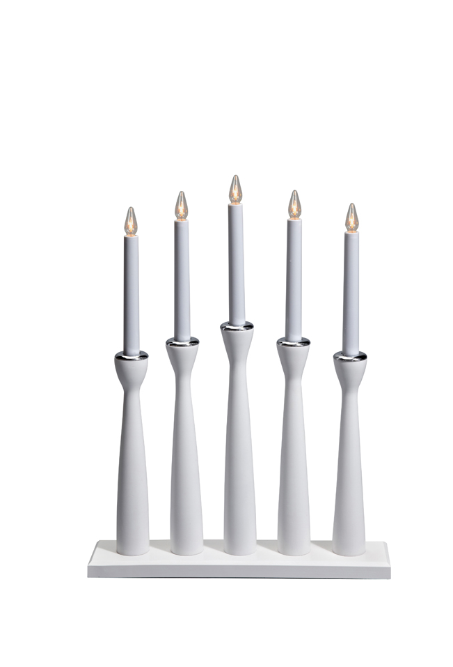 MARKSLÖJD MÅSESKÄR 5 Candlestick Wood  White