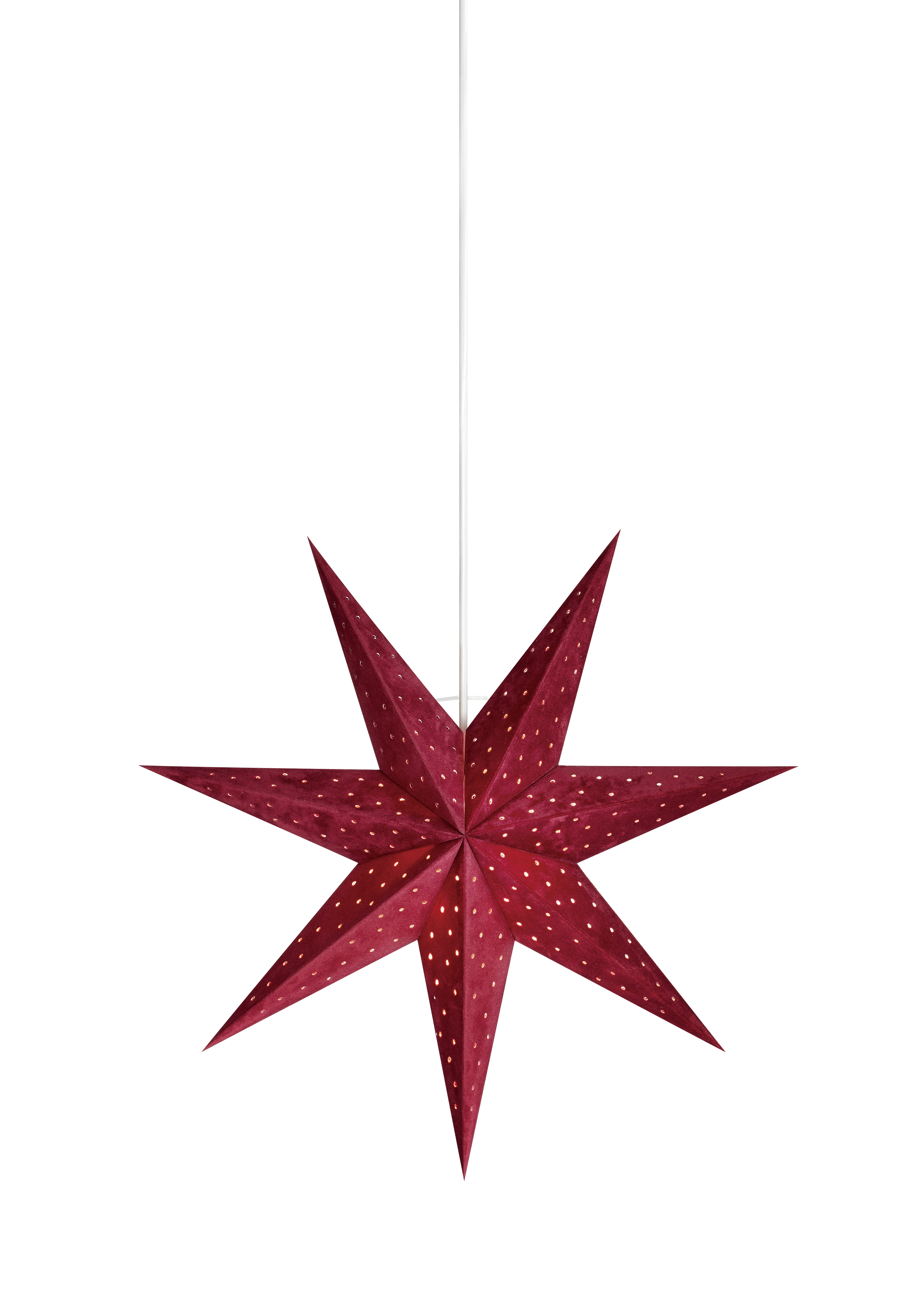 MARKSLÖJD VELOURS Pendant Star 45cm Red