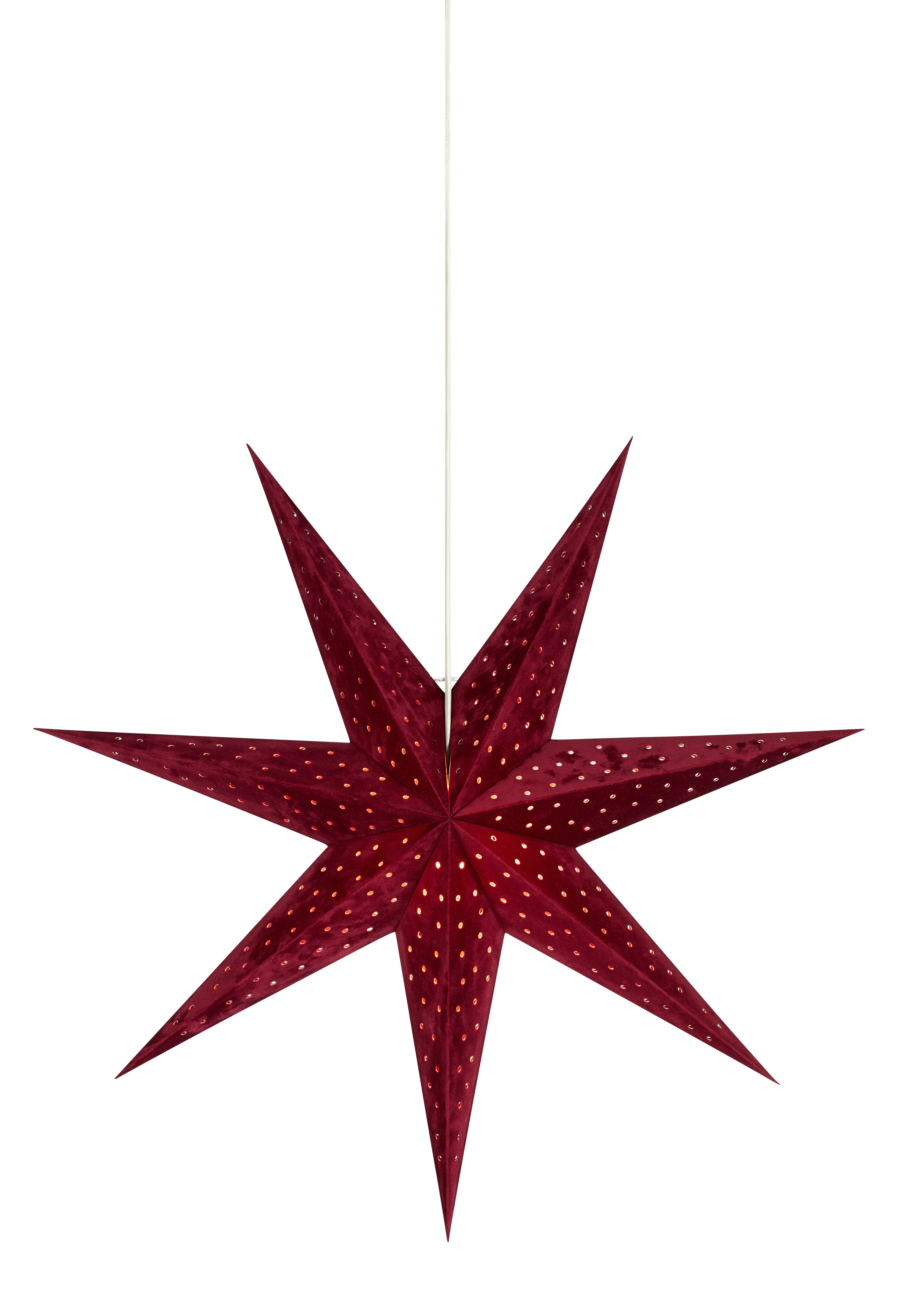 MARKSLÖJD VELOURS Pendant Star 75cm Red