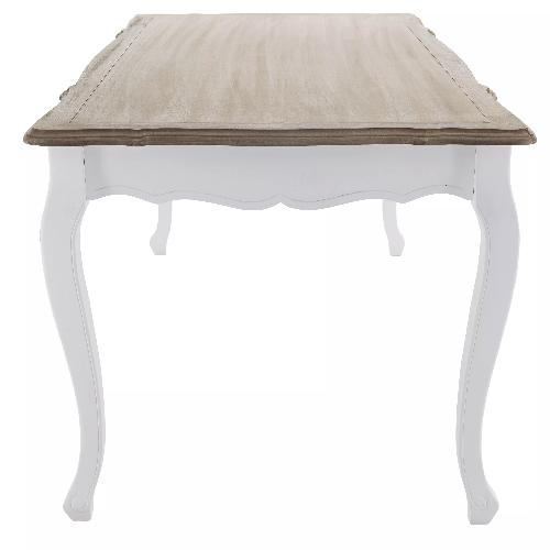 WOODEN TABLE NATURAL W/WHITE LEGS 180X90X78