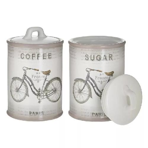 Coffee/Sugar Jar Set Of 2