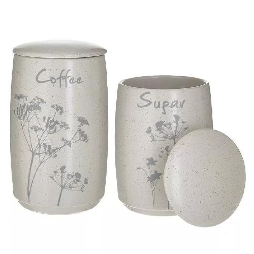 Coffee/Sugar Jar Set Of 2