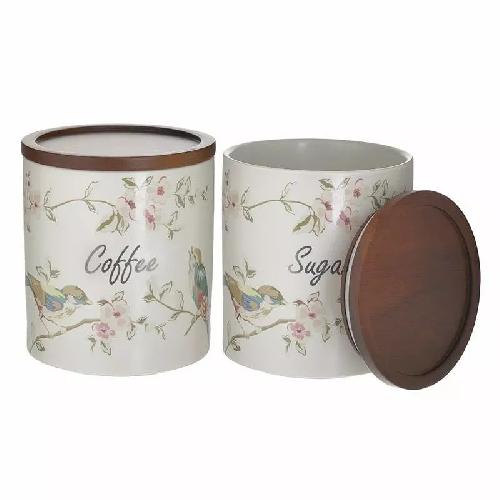 Coffee/Sugar Jar Set Of 2