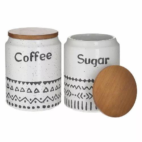 Coffee/Sugar Jar Set Of 2