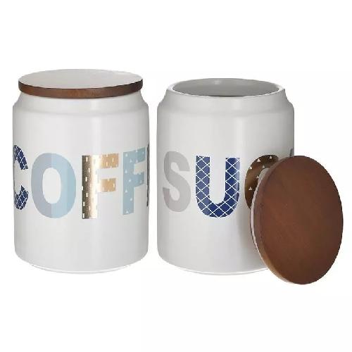 Coffee/Sugar Jar Set Of 2