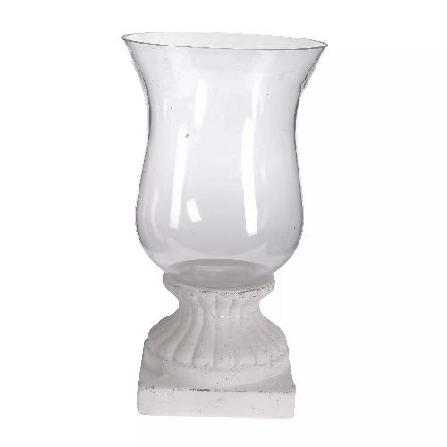 CERAMIC/GLASS CANDLE HOLDER IN WHITE COLOR 22Χ22Χ41