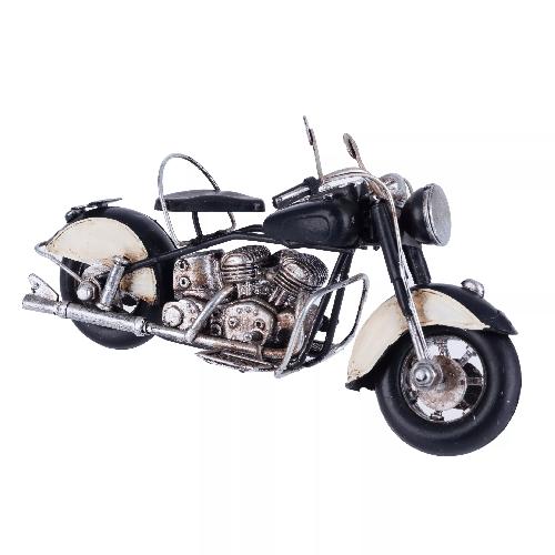 METAL/POLYRESIN MOTORCYCLE IN CREAM/BLACK COLOR 19Χ8Χ11