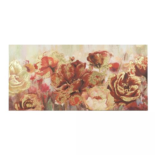 PRINTED WALL PAINTING CANVAS W/ROSES 150X4X70