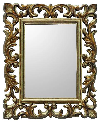 POLYRESIN WALL MIRROR IN ANTIQUE GOLD COLOR 2H 40Χ3X50