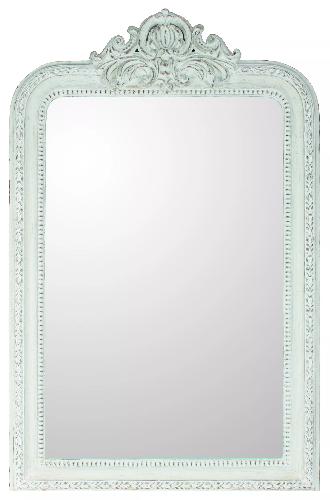 WOODEN WALL MIRROR IN WHITE/GREY 77X5X120