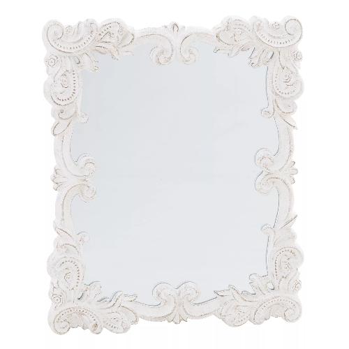 POLYRESIN WALL MIRROR IN WHITE COLOR 2H 50X3X60