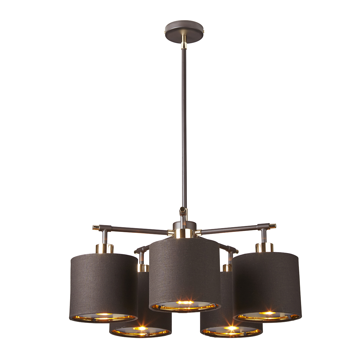 Elstead Balance Brown/csiszolt sárgaréz Chandelier