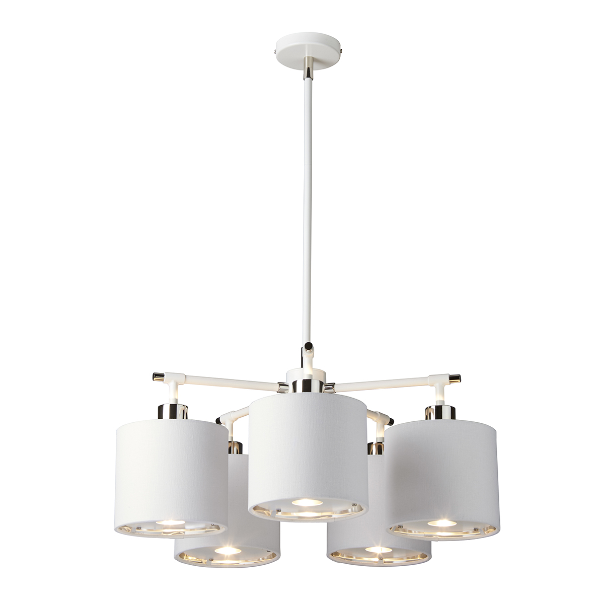 Elstead Balance White/Polished Nickel Chandelier